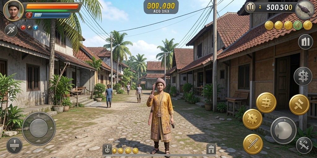Screenshot menunjukkan tampilan menarik dari mesin slot dengan tema petualangan.